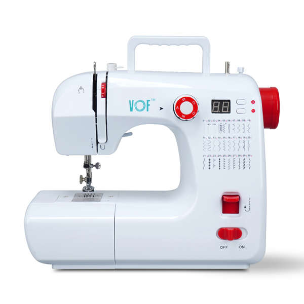 SM-702 Multifunctional Household Electric Sewing Machine White + Red